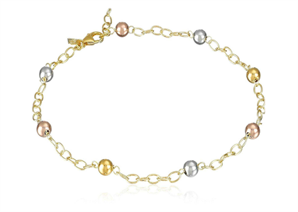 Three Tone Plated | Pearl Anklets